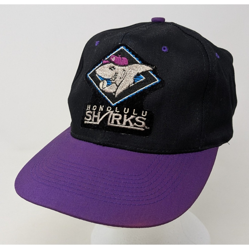 Honolulu Sharks Snapback Hat Cap Vintage 90's Hawaii Winter Minor League